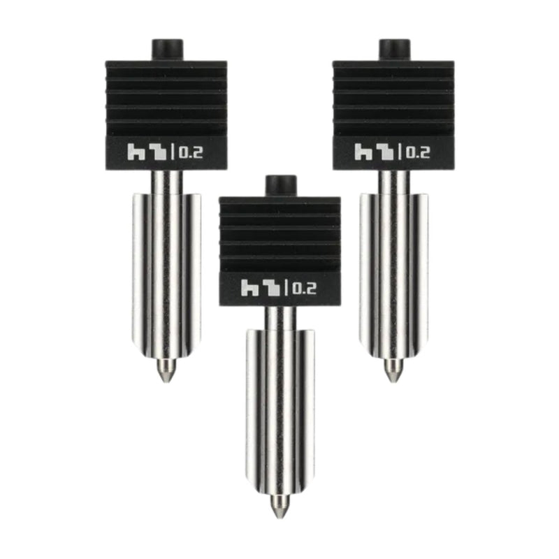Bambu Lab Standard Flow 0.2mm Hardened Steel Nozzle Hotend for H2, X2 & P2 SeriesSet of 3 Nozzles - Swing Design