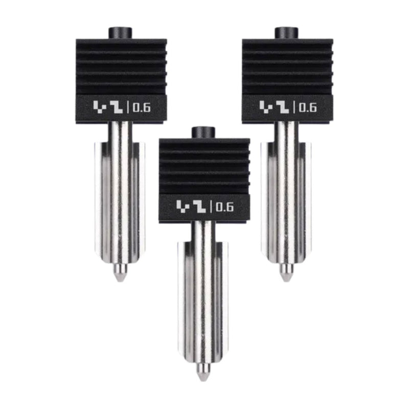 Bambu Lab Standard Flow 0.6mm Hardened Steel Nozzle Hotend for H2, X2 & P2 SeriesSet of 3 Nozzles - Swing Design