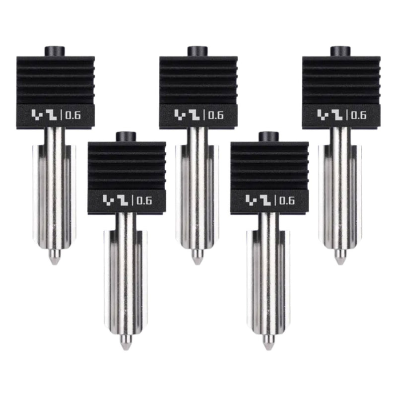 Bambu Lab Standard Flow 0.6mm Hardened Steel Nozzle Hotend for H2, X2 & P2 SeriesSet of 5 Nozzles - Swing Design