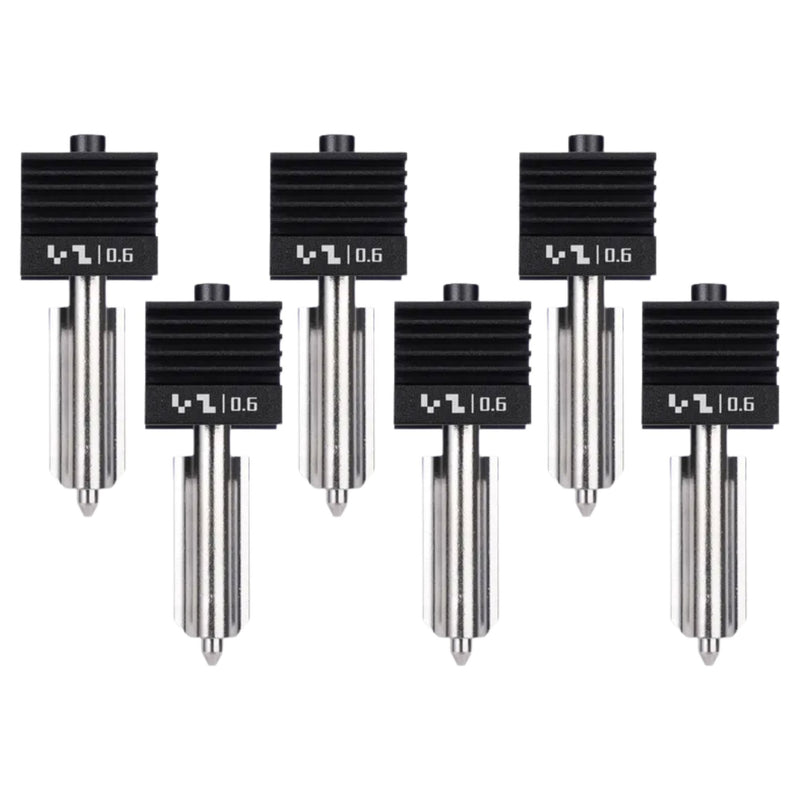 Bambu Lab Standard Flow 0.6mm Hardened Steel Nozzle Hotend for H2 & P2 Series 3D Printer Bambu Lab Set of 6 Nozzles