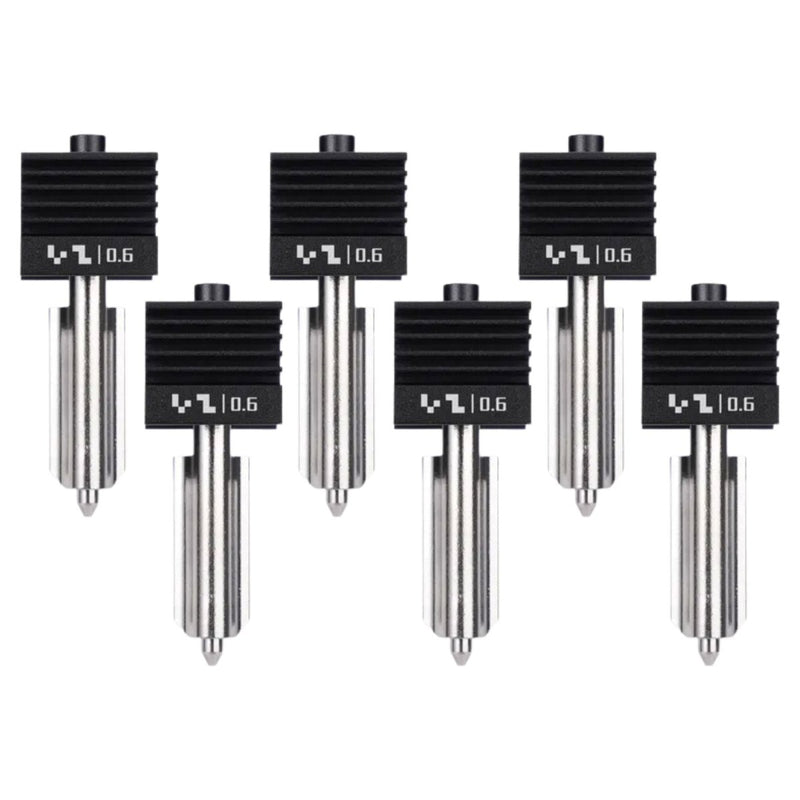 Bambu Lab Standard Flow 0.6mm Hardened Steel Nozzle Hotend for H2, X2 & P2 SeriesSet of 6 Nozzles - Swing Design