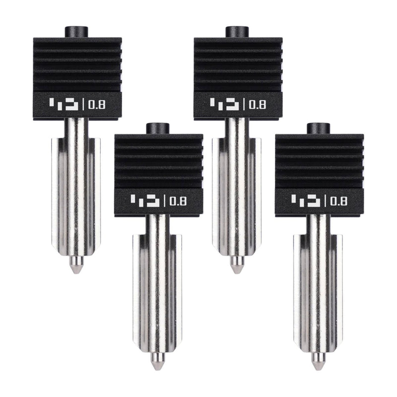 Bambu Lab Standard Flow 0.8mm Hardened Steel Nozzle Hotend for H2, X2 & P2 SeriesSet of 4 Nozzles - Swing Design
