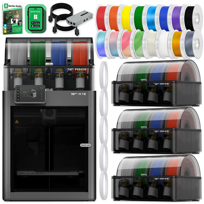 Bambu Lab X1E Professional 3D Printer Bundle with 16 Color AMS System 3D Printer Bundle Bambu Lab