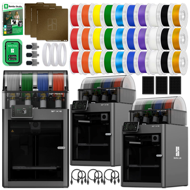 Bambu Lab X1E Professional 3D Printer Enterprise Bundle - 3 Printers 3D Printer Bundle Bambu Lab