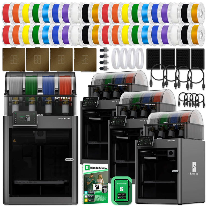 Bambu Lab X1E Professional 3D Printer Enterprise Bundle - 4 Printers 3D Printer Bundle Bambu Lab
