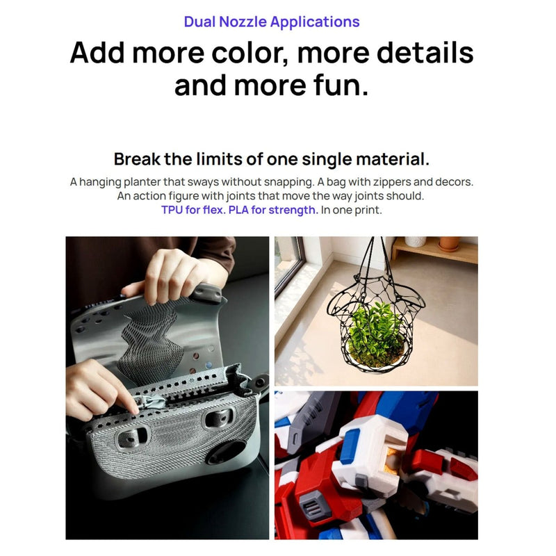 Bambu Lab X2D Dual Nozzle Combo 3D Printer - Swing Design