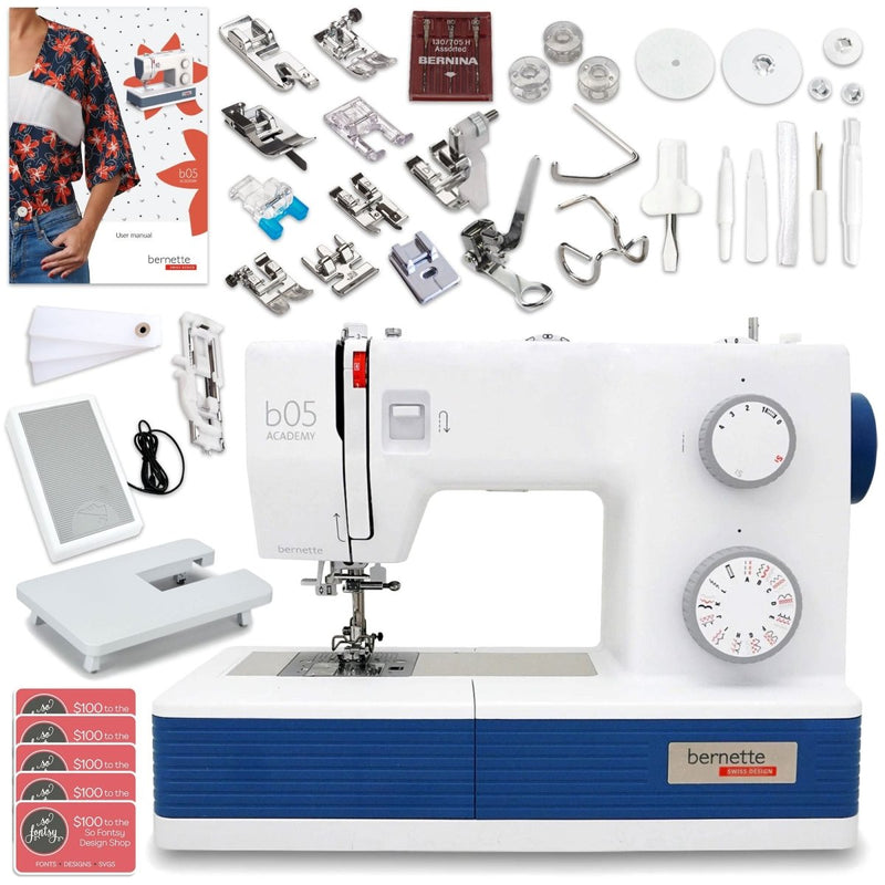 Bernette B05 Academy Sewing Machine Bundle with 250+ Accessories - Swing Design2