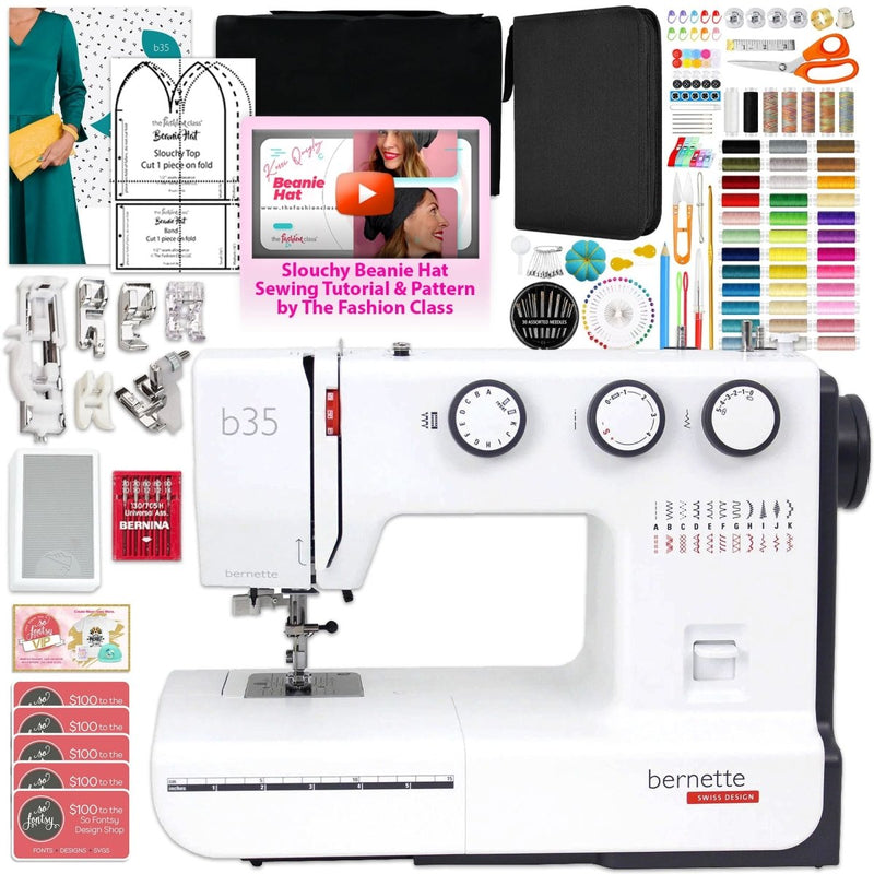 Bernette B35 Sewing Machine Bundle & 230+ Accessories - Swing Design1