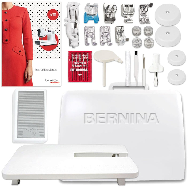 Bernette B38 Top End Computerized Sewing Machine Bundle w/ 8 Pressure Feet - Swing Design
