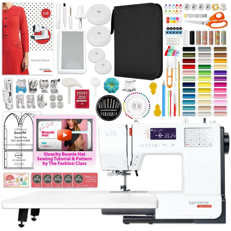 Bernette B38 Top End Sewing Machine Bundle with 250+ Accessories - Swing Design1