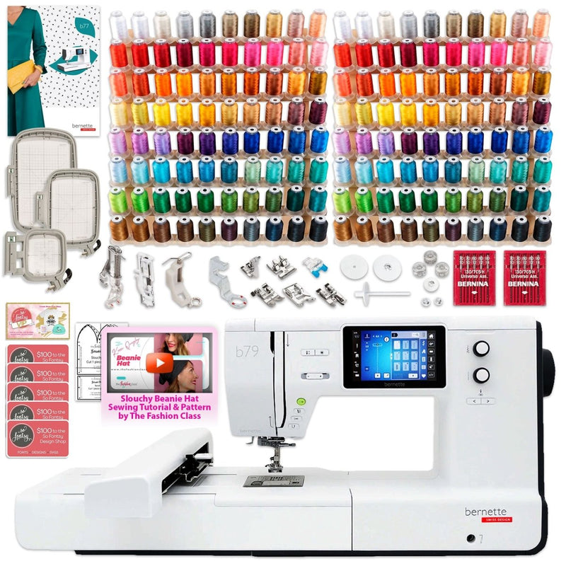 Bernette B79 Combo Sewing & Embroidery Machine with 160 Embroidery Spools - Swing Design1