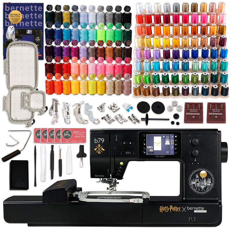 Bernette B79 Harry Potter Sewing & Embroidery Machine with 130 Thread Spools Brother Sewing Bundle Bernette