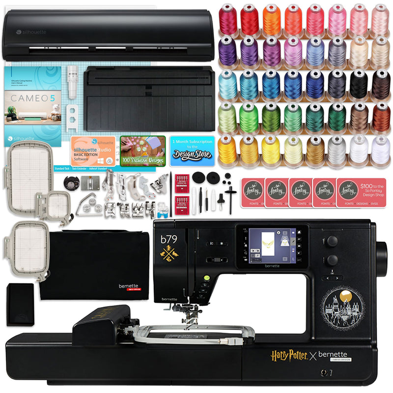 Bernette B79 Harry Potter Sewing & Embroidery Machine with Silhouette Cameo 5α Alpha Brother Sewing Bundle Bernette