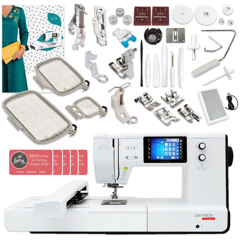 Bernette B79 Sewing & Embroidery Machine with Silhouette Cameo 5 Bundle Brother Sewing Bundle Bernette