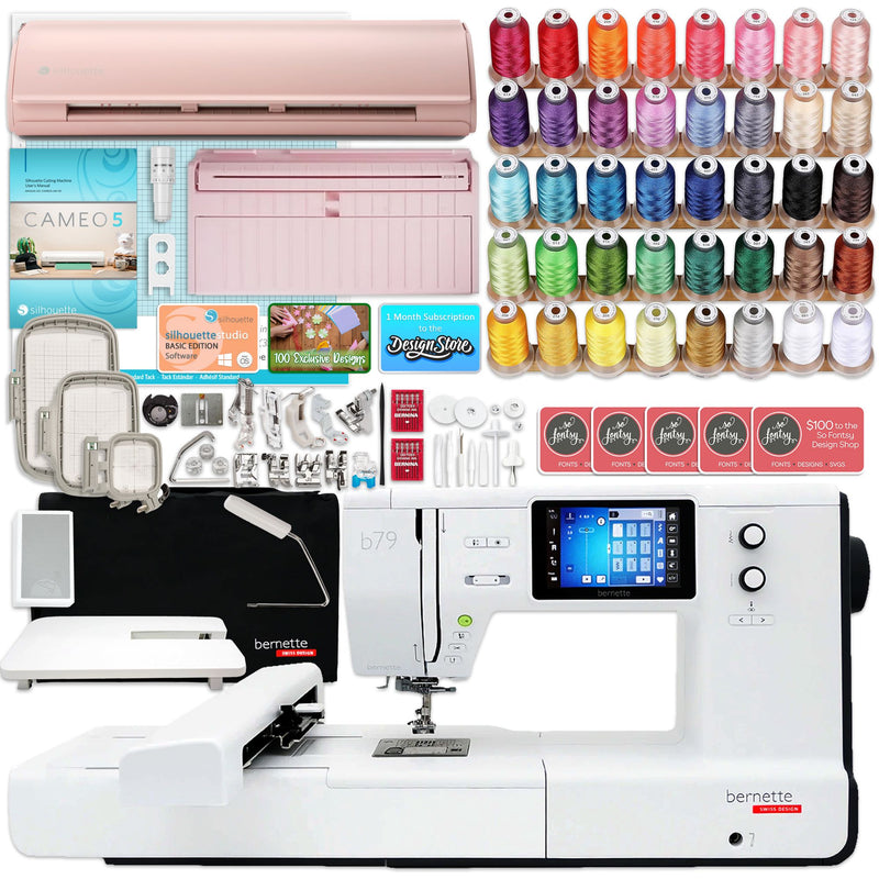 Bernette B79 Sewing & Embroidery Machine with Silhouette Cameo 5 Bundle Brother Sewing Bundle Bernette
