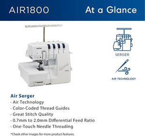 Brother Air1800 Air Serger with Jet-Air Threading & Thread Kit Brother Sewing Bundle Brother 