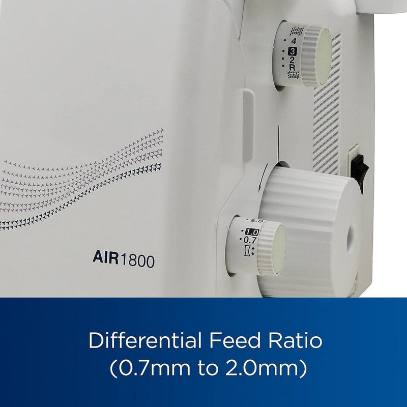 Brother Air1800 Air Serger with Jet-Air Threading with 83 Spools & 200+ Accessories - Swing Design