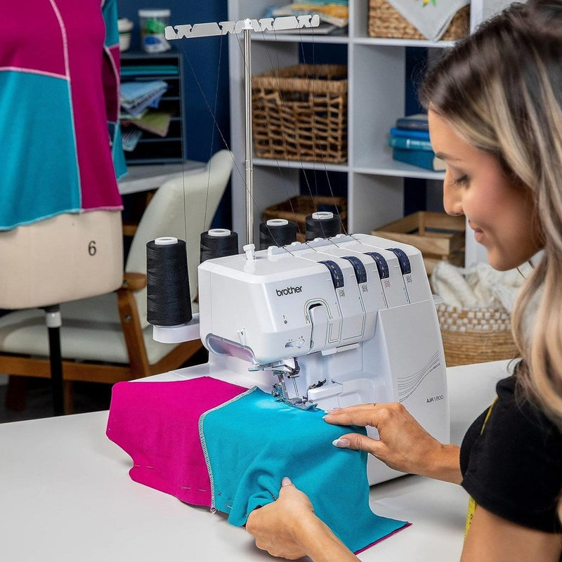 Brother Air1800 Air Serger with Jet-Air Threading with 83 Spools & 200+ Accessories - Swing Design
