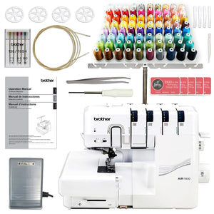 Brother Air1800 Air Serger with Jet-Air Threading & Thread Kit Brother Sewing Bundle Brother 
