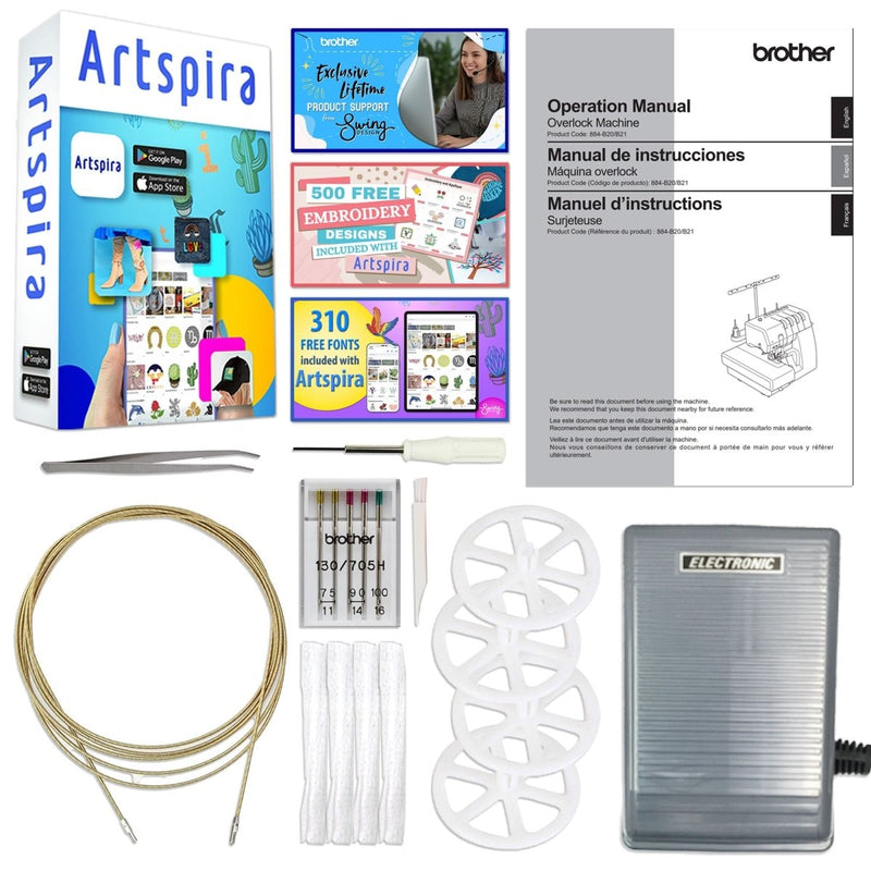 Brother Air1800 Air Serger with Jet-Air Threading with Accessories - Swing Design