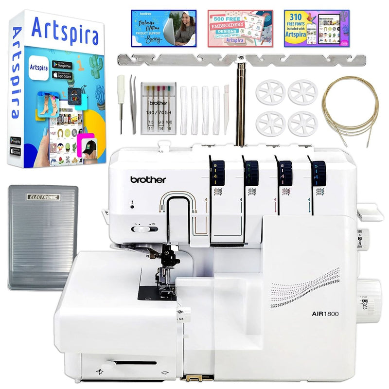 Brother Air1800 Air Serger with Jet-Air Threading with Accessories - Swing Design