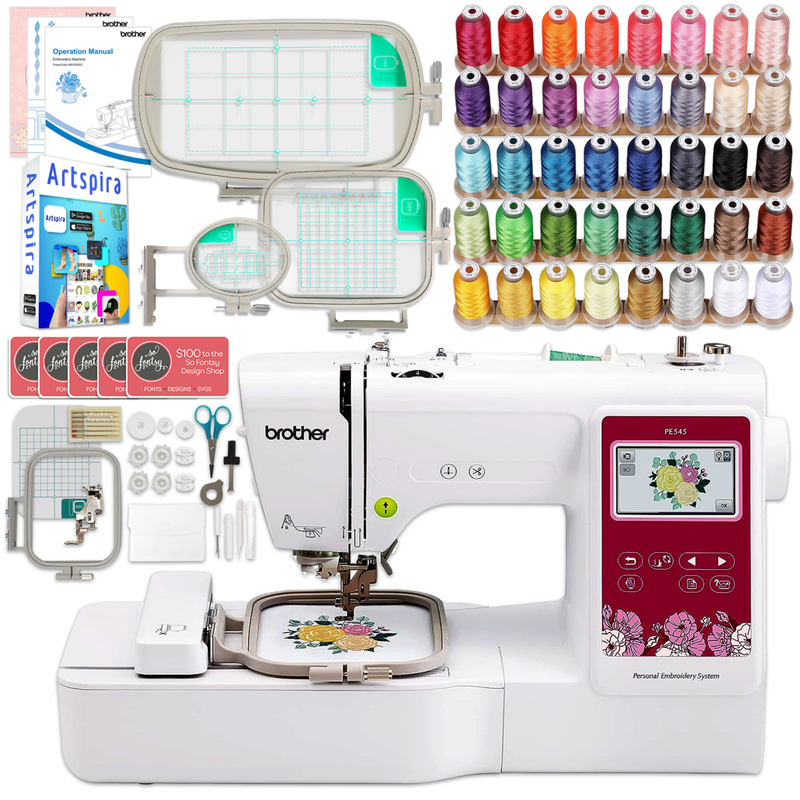 Brother PE545 Embroidery Machine with Hoops & Embroidery Threads - Swing Design - 1
