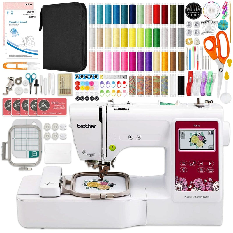 Brother PE545 Embroidery Machine with w/ Thread & 200+ Accessories - Swing Design1