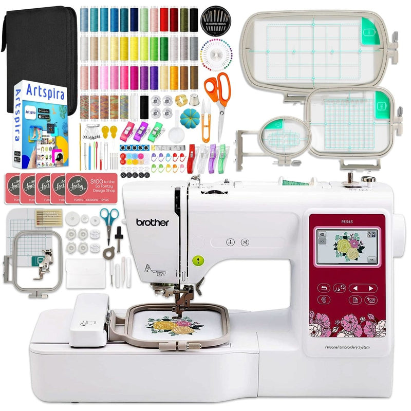 Brother PE545 Embroidery Machine with with Deluxe Hoop Bundle - Swing Design