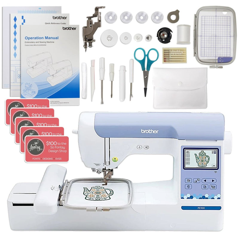 Brother PE900 5" x 7" Embroidery Machine with Magnetic Hoops Kit - Swing Design