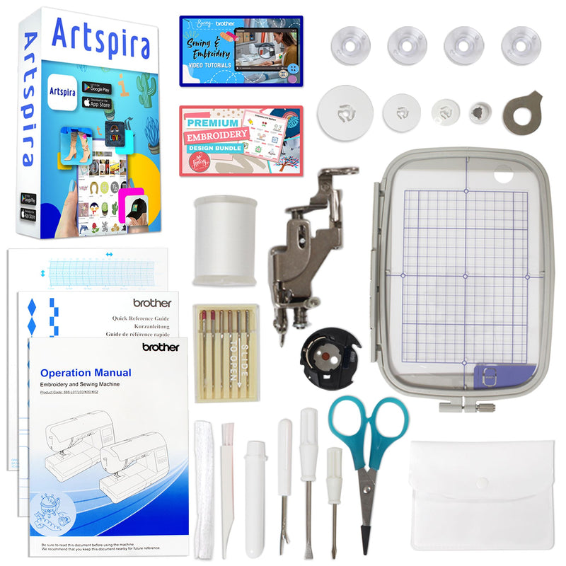 Brother PE900 5" x 7" Embroidery Machine with Deluxe Hoop Bundle Brother Sewing Bundle Brother