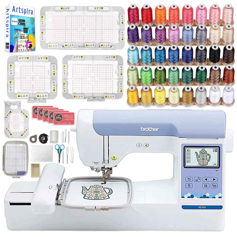 Brother PE900 5" x 7" Embroidery Machine with Magnetic Hoops Kit Brother PE900 Embroidery Machines Brother