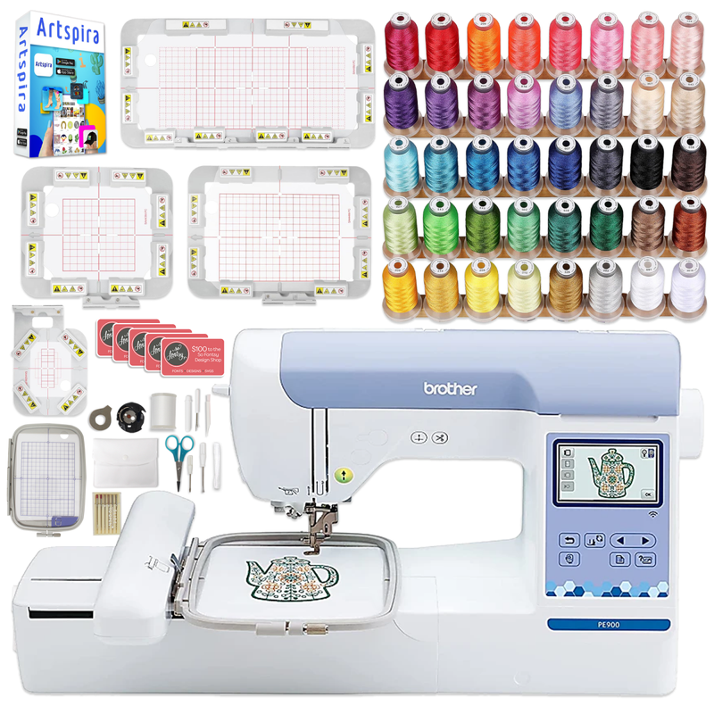 Brother PE900 5" x 7" Embroidery Machine with Magnetic Hoops Kit Swing Design 1