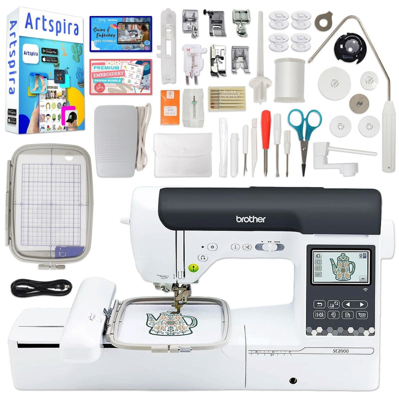 Brother PrintModa Dual Function Fabric Printer with Brother SE2000 & Artspira - Swing Design