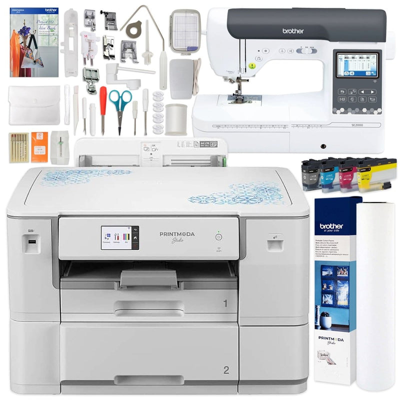 Brother PrintModa Dual Function Fabric Printer with Brother SE2000 & Artspira - Swing Design