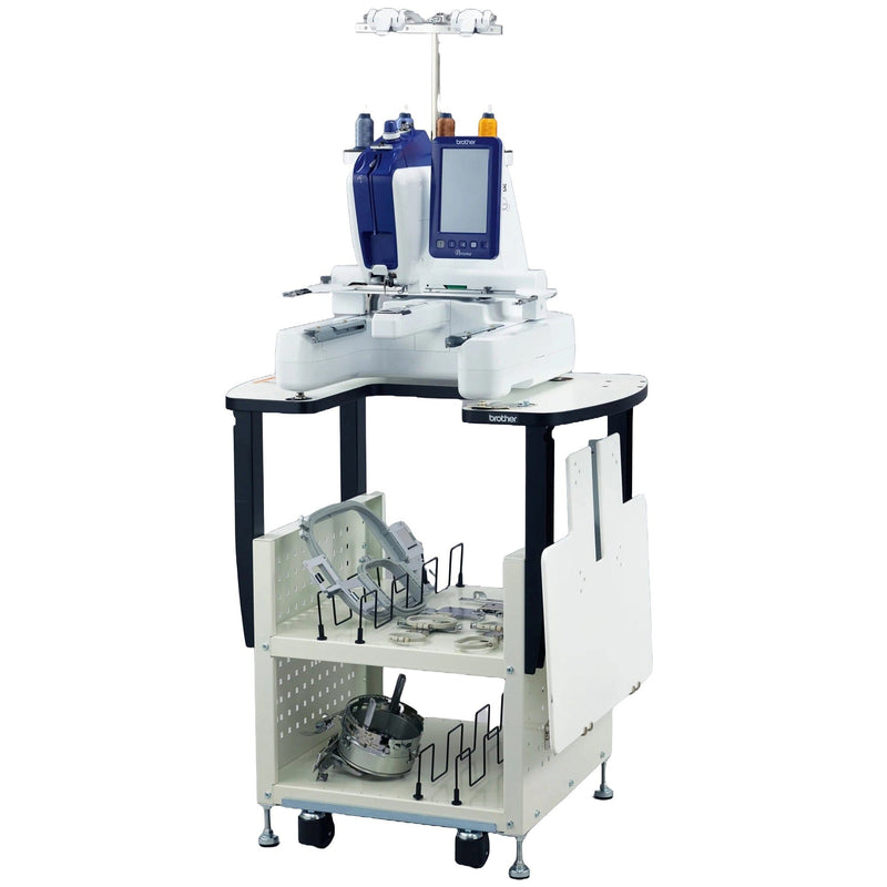 Brother PRS100 Embroidery Machine w/ Stand, Hat Hoop Set, Accessories Kit Brother Sewing Bundle Brother