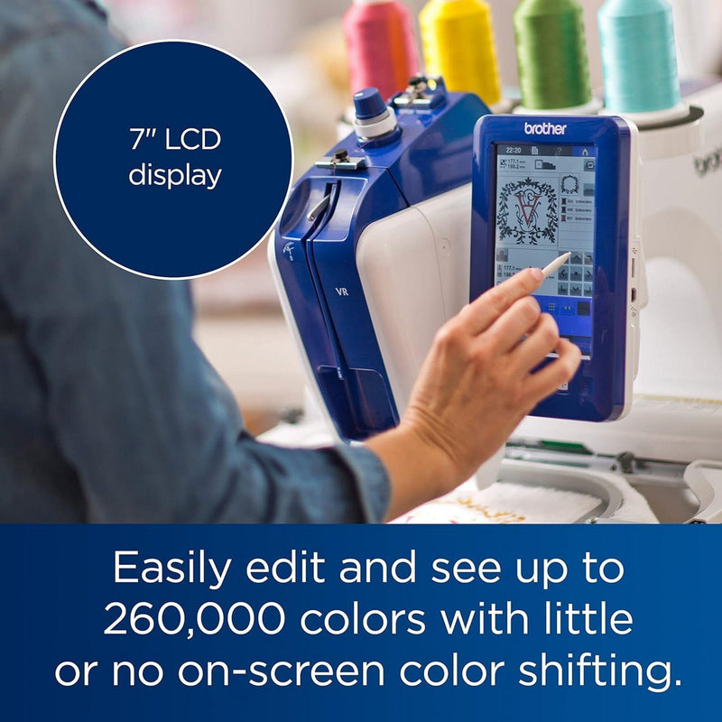 Brother PRS100 Embroidery Machine w/ Stand, Hat Hoop Set, Accessories Kit Brother Sewing Bundle Brother