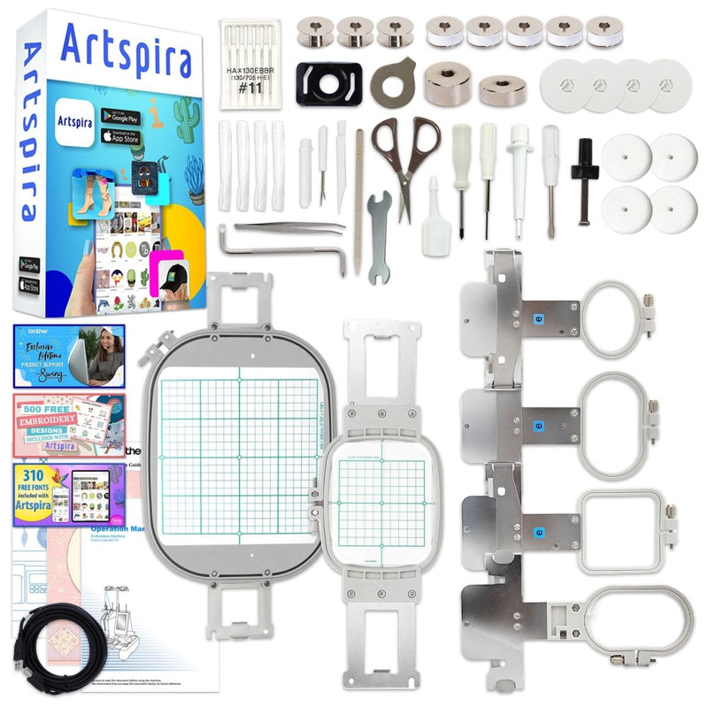 Brother PRS100 Single-Needle Embroidery Machine with w/ 40+ Accessories - Swing Design