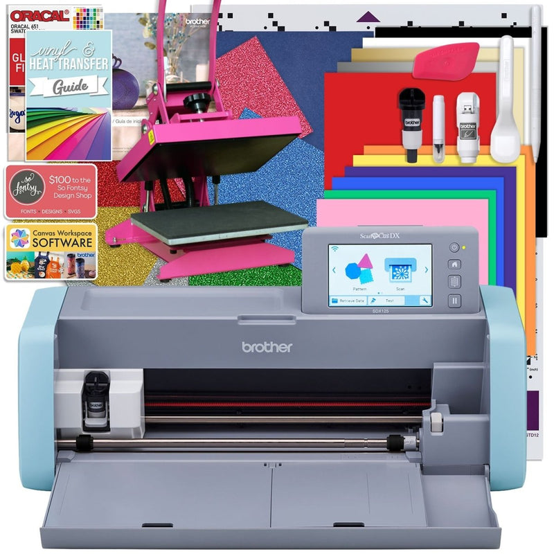 Brother ScanNCut SDX125e Wireless Machine Craft Heat Press Bundle - Swing Design1