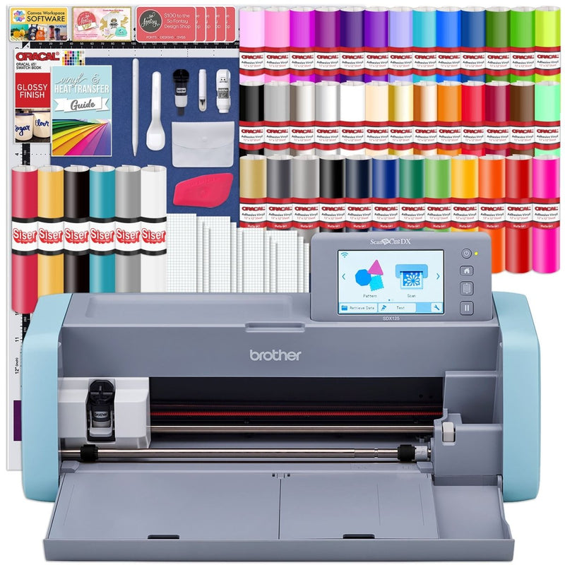 Brother ScanNCut SDX125e Wireless Machine Deluxe Vinyl & HTV Bundle - Swing Design1