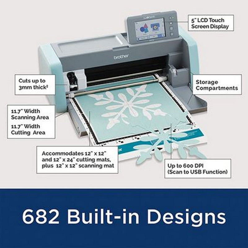 Brother ScanNCut SDX125e Wireless Machine with 8-in-1 Heat Press Bundle - Swing Design31