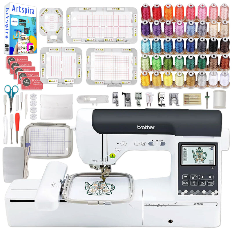 Brother SE2000 Combo Embroidery & Sewing Machine with Magnetic Hoop Set Kit Brother SE2000 Embroidery Machines Brother