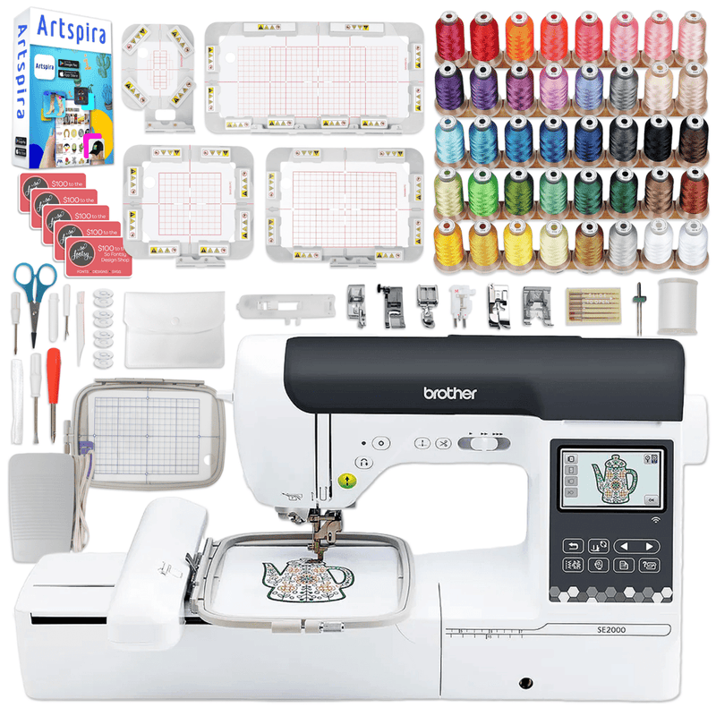 Brother SE2000 Combo Embroidery & Sewing Machine with Magnetic Hoop Set Kit Swing Design 1