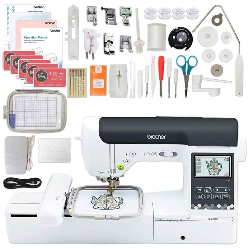 Brother SE2000 Embroidery & Sewing Machine Bundle w/ Silhouette Cameo 5α Alpha - Swing Design