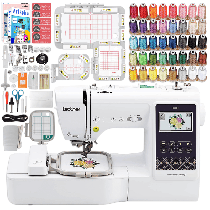 Brother SE700 Combo Embroidery & Sewing Machine with Magnetic Hoop Kit Swing Design 1