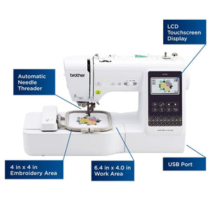 Brother SE700 Embroidery & Sewing Machine w/ 80 Embroidery Spools & Accessories Brother Sewing Bundle Brother 