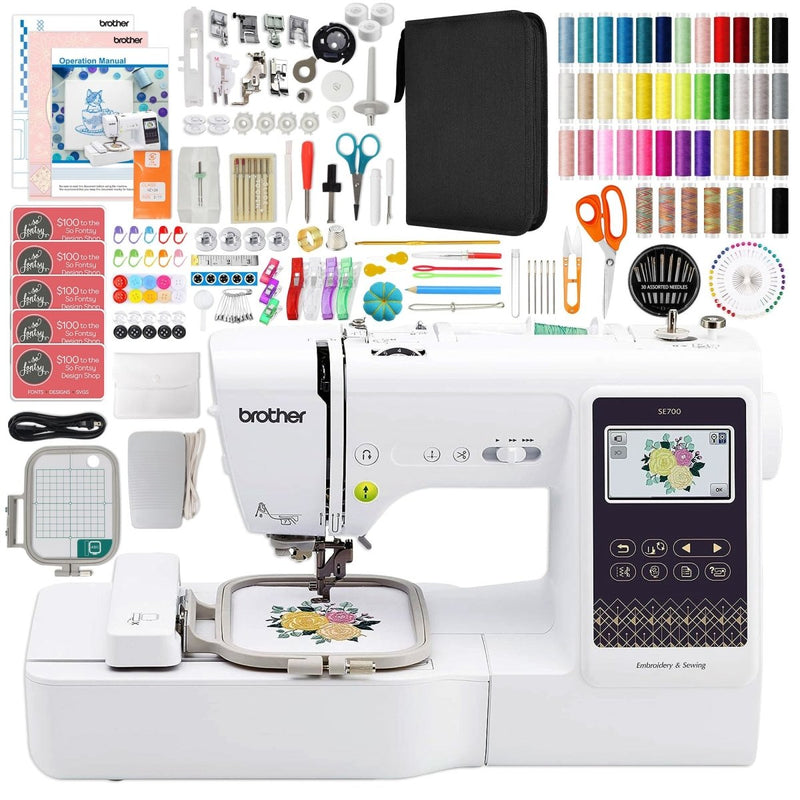 Brother SE700 Embroidery & Sewing Machine w/ Thread & 200+ Accessories - Swing Design1