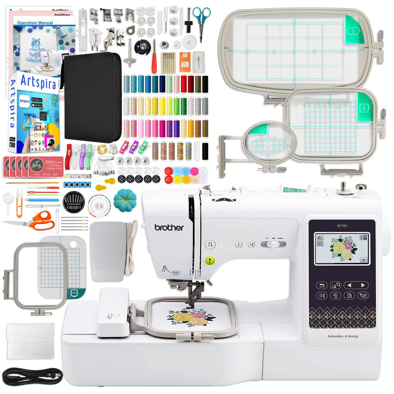 Brother SE700 Embroidery & Sewing Machine with Deluxe Hoop Bundle Brother SE700 Embroidery Machine Brother