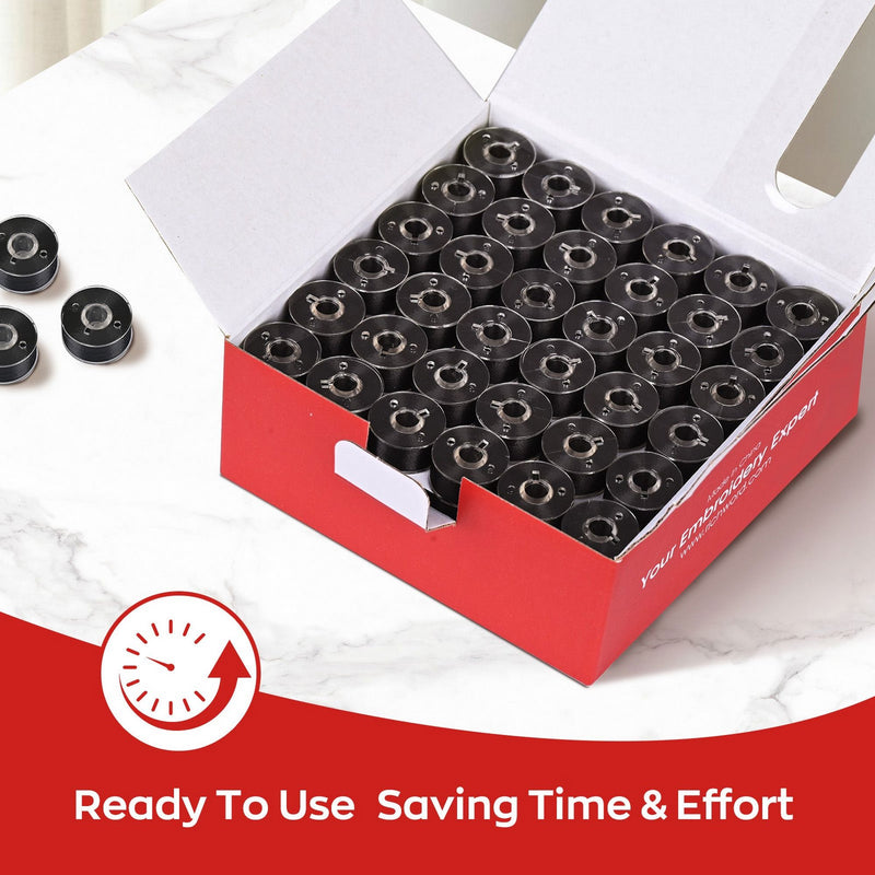 Brother & Singer Type A Prewound Black Embroidery Bobbins - 144pc Sewing Accessories Brother