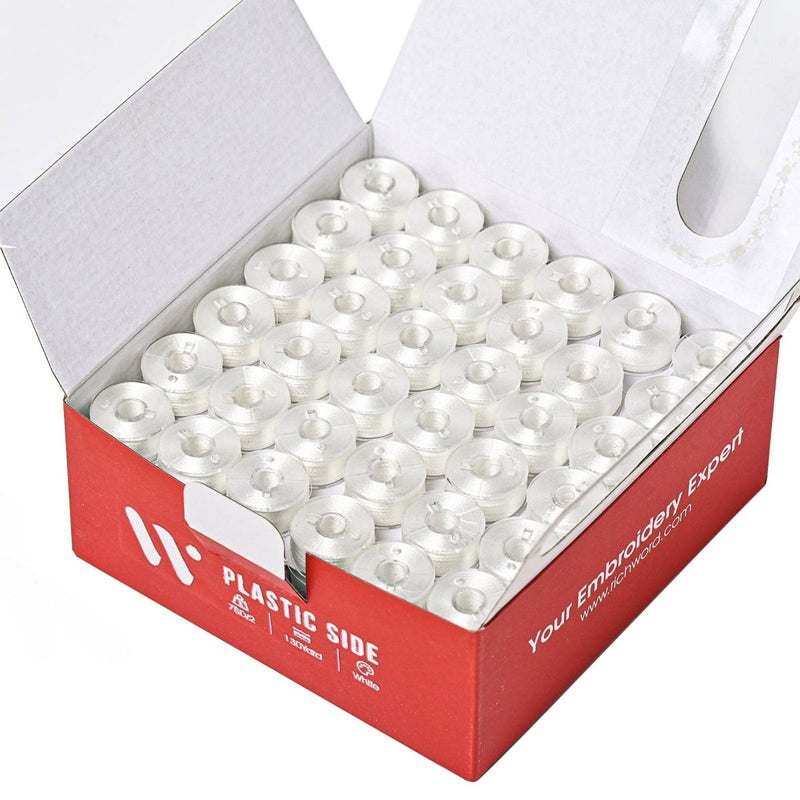 Poolin, Brother & Singer Type A Prewound White Embroidery Bobbins - 144pc - Swing Design3