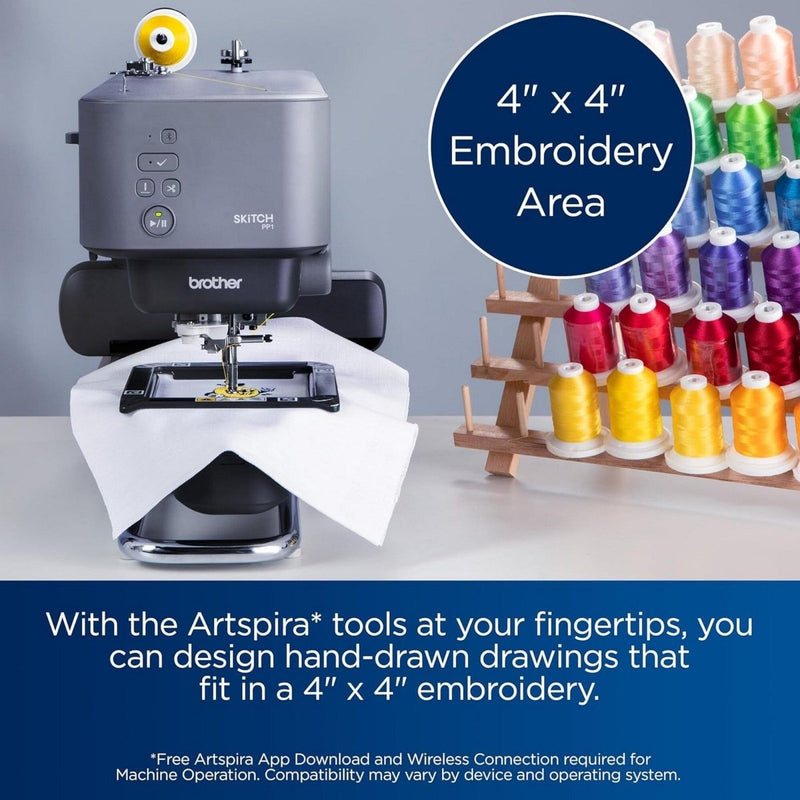 Brother Skitch PP1 4" x 4" Embroidery Machine with Artspira Studio - Swing Design